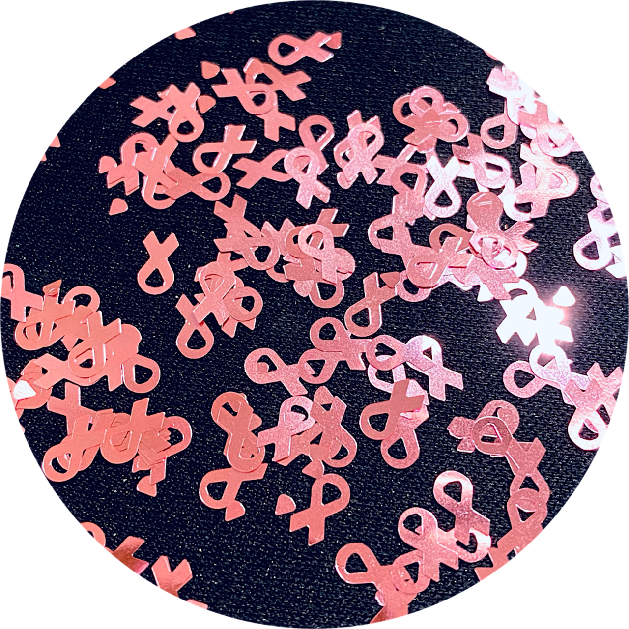 Polyester Glitter - Pink Ribbons Glitter Shape by Glitter Heart Co.™